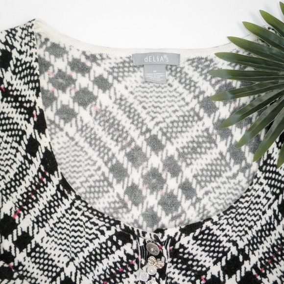 Y2K Plaid dELiA*s Cardigan Sweater Lizzie McGuire - Picture 6 of 7